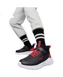 361° Children's Shoes, Kids' Sports Shoes, Winter 2025, for Boys And Girls Aged 3-14, Leather School Running Shoes, Black Size 33