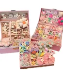 Beimuxing Children's Hair Accessories, Girls' Birthday Gift, Hair Clips And Jewelry Box for Girls Aged 3-6 And 7-14
