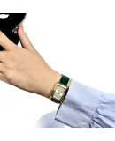 Calvin Klein CK Watch Square Style Retro Green Leather Strap Small Square Watch Women's Wristwatch Goddess Day Gift 25200397