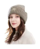 JIUMU Pure Wool Warm Knit Hat, Autumn And Winter Knitted Cap, Cold Hat, Winter Hat, Outdoor Ear Protection Cold-Resistant Cap for Women in Winter