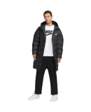NIKE Men's Winter Long Hooded down Jacket, Sports Cold-Proof Coat, WR Series FB8180-010 Black XL