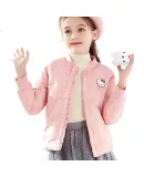 Hello Kitty Children's down Jacket, Girls' down Inner Liner, Autumn And Winter Student White Duck down, Outer Wear, Lightweight And Warm, 3281 Pink, Size 150