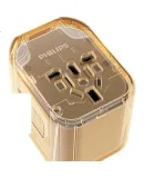 PHILIPS International Travel Adapter/Foreign Country Plug Converter/Compatible with UK, US, AU, German, Japanese, Singapore, Korean And Hong Kong Standards/2A1C Charging 1001A Black