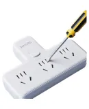 PHILIPS (PHILIPS) Power Adapter, Dormitory Socket Extension Adapter, Triangle-Shaped Power Converter, Wireless Three-Prong Adapter with Master Switch Socket, 3 Outlets