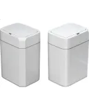 Zhaolishi Smart Sensor Trash Can 13L Square White Living Room Bedroom Bathroom Trash Can Battery Powered