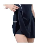 Li-Ning One-Piece Swimsuit Dress for Women, Shaping Waist, Fashionable Casual High-Elastic Breathable Hot Spring Resort Swimwear 507 Black And White XXL