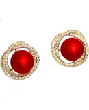 Qlady Rose Red Silver Stud Earrings for Women, 2024 Elegant High-End Feel, Light Luxury Ear Jewelry, New Year Earrings, Birthday Gift