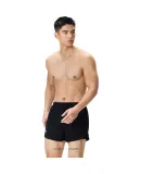 Li-Ning Swimming Trunks for Men, Anti-Embarrassment Loose-Fit Boxer Shorts, Double-Layer Beach Swim Shorts for Hot Springs And Seaside Vacation, Black, Size M