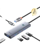 Baseus USB 3.0 Hub Expansion Dock Charger, Splitter Hub Adapter, Universal for Huawei Lenovo HP Laptops with Type-C Power Supply