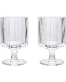 JIWUSENLIN Glass Wine Glasses, Hot Toddy Cups, Stemware, Cocktail And Champagne Glasses, High-Quality Aesthetic INS Style, Vertical Stripes, Set of 2