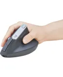 Logitech MX Vertical Wireless Bluetooth Mouse for Business And Office, Ergonomic Vertical Mouse LIFT, Professional Series, Black And Gray
