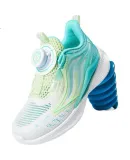 XTEP Children's Toddler Hydrogen Wind 5.0 Knob Buckle Breathable Lightweight Running Shoes, Jelly Green/Aurora Green, Size 27