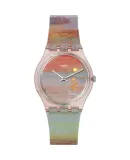 Swatch Swiss Watch, Sunset in Crimson, Color-Changing Dopamine New Year Gift Fashion Quartz Wristwatch SO28Z700
