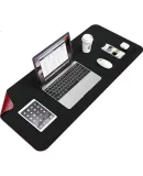 JPLAYER Double-Sided Office Desk Mat Mouse Pad 60*30cm Laptop Keyboard Pad for Office And Home Use Writing Desk Mat Leather Waterproof Pad Customizable Black + Cinnabar Red