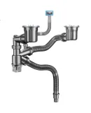 Larsd Kitchen Sink Drain Pipe, Kitchen Drainage Set, Double Sink Drainage Pipe Accessories for Washbasin And Sink 9227