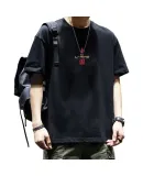 Li-Ning Short-Sleeve T-Shirt for Men, Summer Style, Trendy Printed Couple's Design, Loose-Fitting Casual Breathable Round Neck Pure Cotton Sports T-Shirt