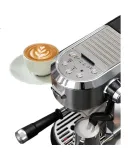 Delonghi Coffee Machine, Semi-Automatic Coffee Maker, Compact Home Italian Pump-Driven, Manual Automatic Milk Frother All-In System, EC950.M, Silver