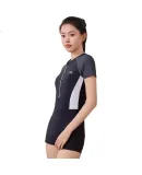 Li-Ning One-Piece Swimsuit for Women, Square-Leg Swimming Costume, Conservative Sportswear Set for Ladies, 63-59XXL