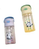 THERMOS Children's Water Bottle, Tritan Straw Cup, Essential for Back-To Students, Little Panda Plastic Water Bottle, 420ml, Purple