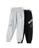 Disney Boys' Pants Spring And Autumn Children's Tapered Sweatpants for Older Kids Casual Pants Sports Pants Knitted Trousers, Floral Gray, 140cm