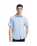 FIRS [Machine Washable] Ice Silk Short-Sleeve Shirt for Men, Summer Business Casual Professional Work Uniform Dress Shirt Top Men's Clothing