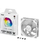 ASUS TUF GAMING TR120 Thunder Light White Case Fan ARGB Fan/PWM Temperature Control Speed/Double Layer LED Array/28mm Thick Fa
