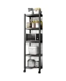 UOEN Kitchen Narrow Gap Storage Rack, Floor-Standing Multi-Layer Household Narrow Gap Storage, Multifunctional Organizer for Pots And Microwave Ove
