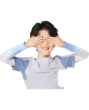 XTEP Ice Silk Sun Protection Arm Sleeves for Men, Women And Children, UPF50+, Ice Silk Summer Arm Guards for Outdoor Play, White And Orange