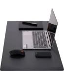 Lenovo (Lenovo) Extra Large Dual-Surface Mouse Pad, Desktop Mouse Pad, Oversized Size, Leather Texture, Natural Oak, Waterproof And Dirt-Resistant, Easy Storage, for Study And Office Use, Black