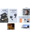 JBL [Liang Jingkun's Choice] LIVE FLEX3 Smart Touch Adaptive Noise-Cancelling Earphones Semi-In Crystal Color Wireless Bluetooth Headphones Birthday Gift Compatible with Apple And Other Devices, Black
