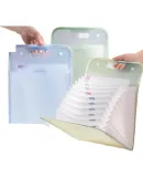 Deli (Deli) 13-Compartment A4 Vertical Accordion File Folder with Handle, Multi-Layer Document Organizer for Exams And Papers, Portable Subject Bag, Student Exam Storage Pouch, Homework Organizer, Elementary to High School Light Yellow PM02