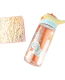 Contigo Kangdike Large Capacity Sports Water Bottle, Dragon Mouth Drinking Lock Cup, 600ml Cute Pet Space Station HBC-DEM109