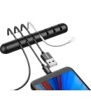 UGREEN Desktop Cable Organizer, Power Cord Clip And Cable Wrap, Wire Management And Cable Tidy Clip, Cable Tie And Organizer, Black with 7 Clips, Single Pack