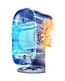 REMEXLIFE [Spray Cooling | 16°C Air Conditioning Wind] Desktop Fan Cooling Long Battery Life Small Rechargeable Air Conditioner Fan Bladeless Silent USB Desktop Portable Mini Fa