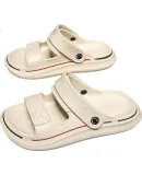 CARTELO Men's Sandals, Summer Soft-Soled Trendy Casual Dual-Use Sandals And Slippers, Men's Outdoor Beach Sandals, Beige, Size 38/39