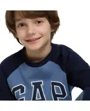 GAP [Unisex for Older Kids] Boys And Girls Autumn Letter Print Logo Contrasting Color Raglan Long Sleeve T-Shirt 644667