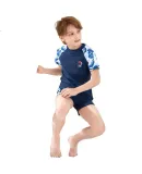 Disney Boys' Training Two-Piece Swimsuit, Quick-Dry Swim Shorts for Older Children, M240387B Light Blue, 120cm