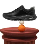 Skechers Men's Athletic Leather Shoes, Soft Sole with Arch Support, Lace-Up Gentleman Business Shoes, BLK Black, Size 41.5