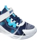 XTEP Children's Shoes, Three-Dimensional Breathable Mesh with Straps, Running Shoes, Deep Blue/new White/smart Blue, Size 36