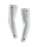 ANTA Sports Arm Sleeves, Collaboration Series Basketball Running Fitness Elbow Guards, Warmth Protection Professional Protective Gear for Men, White M Size