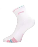 Li-Ning (LI-NING) Badminton Socks, Mid-Calf Towel Sports Long Socks, Women's Towel Socks, Moisture-Wicking AWSU084-3 White/pink One Pair
