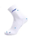 Li-Ning Badminton Socks, Mid-Calf Sports Long Socks, Men's Terry Socks, Moisture-Wicking AWTS003-2, Three-Pair Pack, White