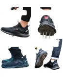 LAOGUANJIA Men's Safety Shoes, Breathable Steel Toe, Anti-Smashing And Puncture-Resistant Work Safety Shoes, Functional Footwear LG912 Size 37