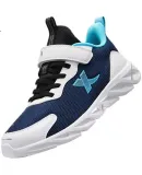 XTEP Children's Shoes, Boys' Sneakers for Older Kids, Mesh with Velcro Straps, Sports Running Shoes, Night Blue/Smart Blue, Size 34