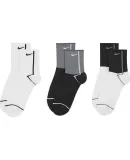 NIKE (NIKE) Unisex Socks, Quick-Drying Breathable Sports Socks, Three Pairs of Short Socks CK6021-904 White M