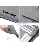 PLAYBOY Men's Vertical Short Wallet, Multifunctional Large Capacity Driving License Card Holder, Birthday Gift for Boyfriend Or Husband