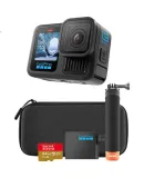 GoPro HERO13 Black Action Camera, Official Outdoor Kit [Camera + 64GB Memory Card + Battery + Float Rod + Hard Case]