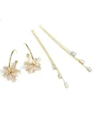 Qlady Flower Tassel Earrings for Women, Long Hoop Elegant High-End Stud Earrings, New Year 2026 Jewelry Birthday Gift