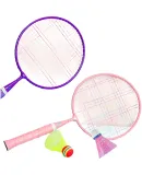361° Children's Badminton Racket, Outdoor Sports Parent-Child Toy, Children's Day Birthday Gift, for Boys And Girls, 2 Rackets + 3 Shuttlecocks, Gree