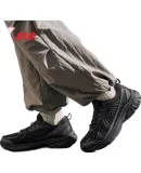 XTEP Women's Running Shoes, Sports Shoes, Spring Retro Running Shoes, Lightweight Shock-Absorbing Outdoor Casual Dad Shoes, Women's Footwear, Black